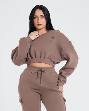 Oner Active All Day Oversized V-Neck Tröjor Bruna | IHKV-89376