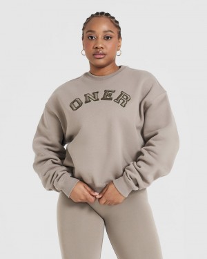 Oner Active All Day Varsity Oversized Tröjor Grå | PMVW-98460