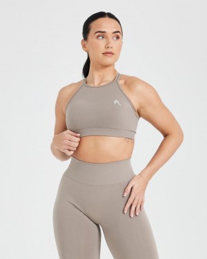 Oner Active Effortless Seamless High Neck Bralette Sports Bras Grå | WACZ-85216