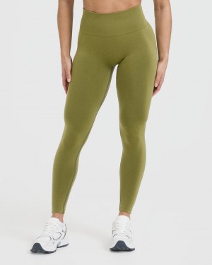 Oner Active Effortless Seamless Leggings Olivgröna Gröna | XQRC-39204