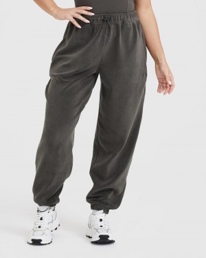 Oner Active Fleece Oversized Joggingbyxor Mörkgrå Bruna | KPFA-84093