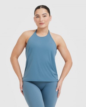 Oner Active Go To High Neck Loose Crop T-shirt Blå | IUYO-23894