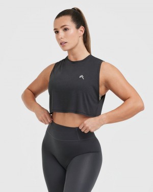 Oner Active Go To Muscle Crop T-shirt Svarta | STIF-12593