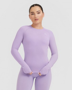 Oner Active Go To Seamless Fitted Long Sleeve T-shirt Lila | RXYU-82495