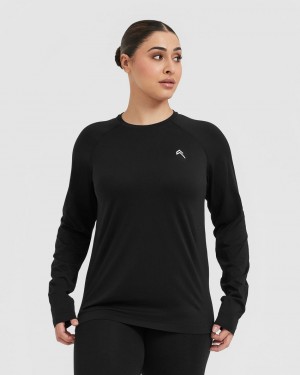 Oner Active Go To Seamless Loose Long Sleeve T-shirt Svarta | GRFI-09674