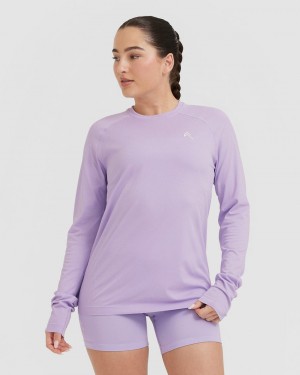 Oner Active Go To Seamless Loose Long Sleeve T-shirt Lila | MKIR-16823