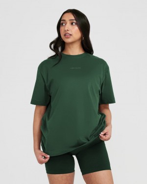 Oner Active Klassiska Mirror Tryck Oversized T-shirt Gröna | OKAZ-10439