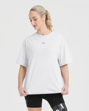 Oner Active Klassiska Oner Tryck Oversized Lätta T-shirt Ljusgrå | JNKT-03869