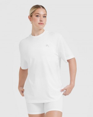 Oner Active Klassiska Oversized Lätta T-shirt Vita | NHJC-27194