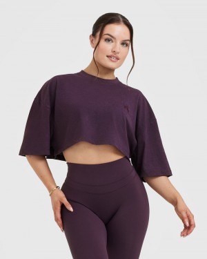 Oner Active Klassiska Relaxed Crop Lätta T-shirt Lila | CFPV-02846