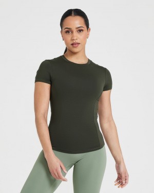 Oner Active Mellow Soft Korta Sleeve T-shirt Khaki | BAJS-45680