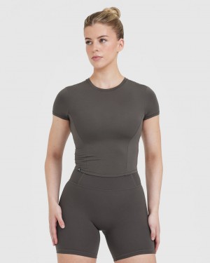 Oner Active Mellow Soft Mid Korta Sleeve T-shirt Mörkgrå Bruna | LZPM-52803