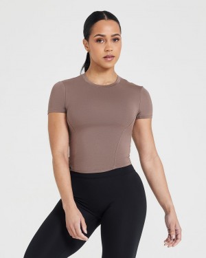 Oner Active Mellow Soft Mid Korta Sleeve T-shirt Bruna | VEIT-31784