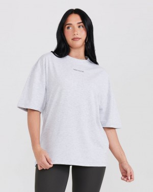 Oner Active OYB Tryck Unisex T-shirt Ljusgrå | MYXQ-89162