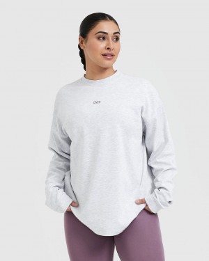 Oner Active Raising The Bar Tryck Unisex Long Sleeve T-shirt Ljusgrå | PCDR-10392