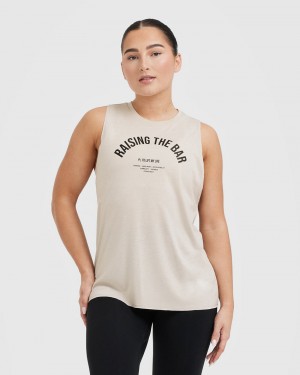 Oner Active Raising The Bar Tryck Unisex Muscle T-shirt Bruna | XJHG-70392