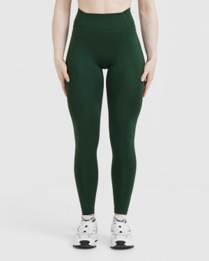 Oner Active Timeless High Waisted Leggings Mörkgröna | WODG-34528