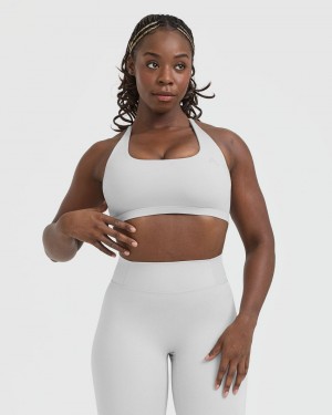 Oner Active Timeless Square Neck Sports Bras Ljusgrå | IYMD-58140