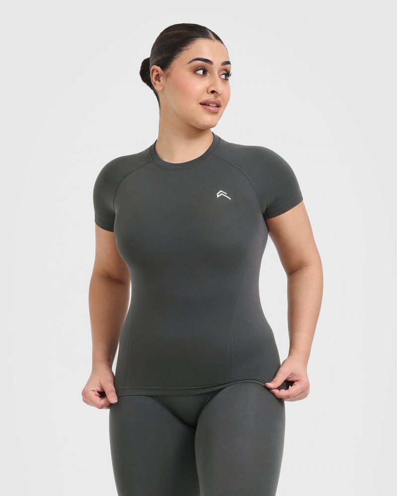 Oner Active Go To Seamless Fitted T-shirt Svarta | VHON-49268