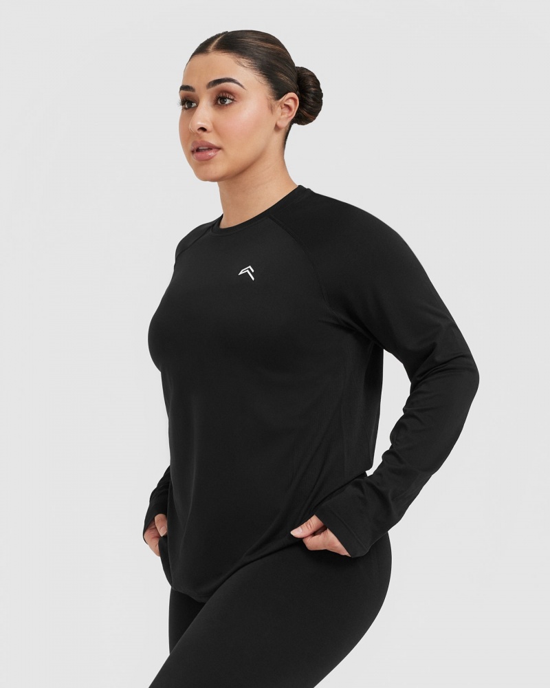 Oner Active Go To Seamless Loose Long Sleeve T-shirt Svarta | GRFI-09674