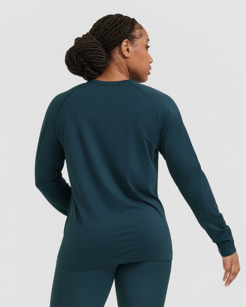 Oner Active Go To Seamless Loose Long Sleeve T-shirt Blå | CUPS-42763