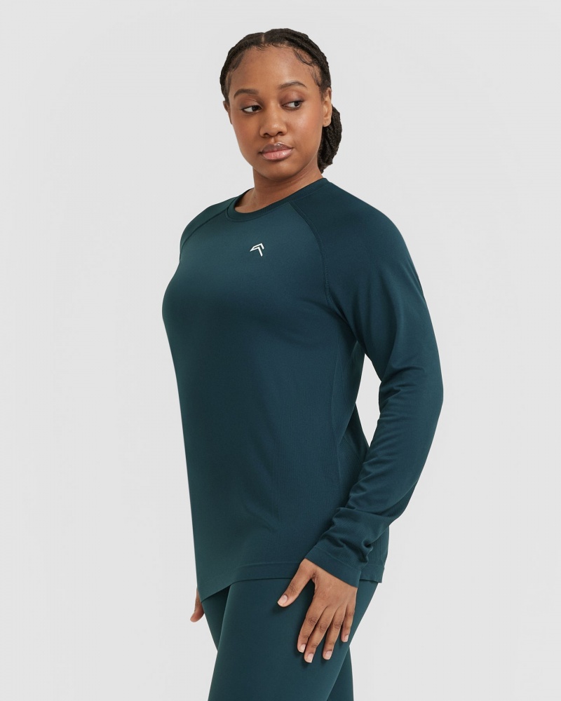 Oner Active Go To Seamless Loose Long Sleeve T-shirt Blå | CUPS-42763