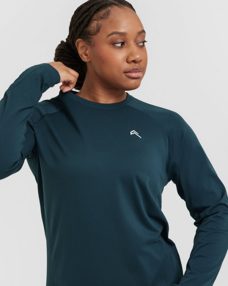 Oner Active Go To Seamless Loose Long Sleeve T-shirt Blå | CUPS-42763