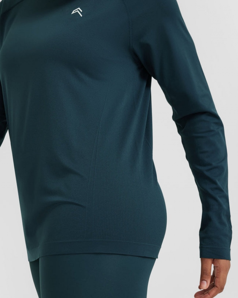 Oner Active Go To Seamless Loose Long Sleeve T-shirt Blå | CUPS-42763