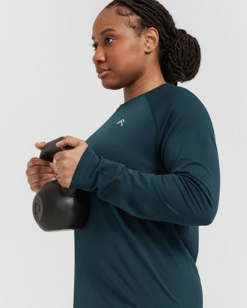 Oner Active Go To Seamless Loose Long Sleeve T-shirt Blå | CUPS-42763