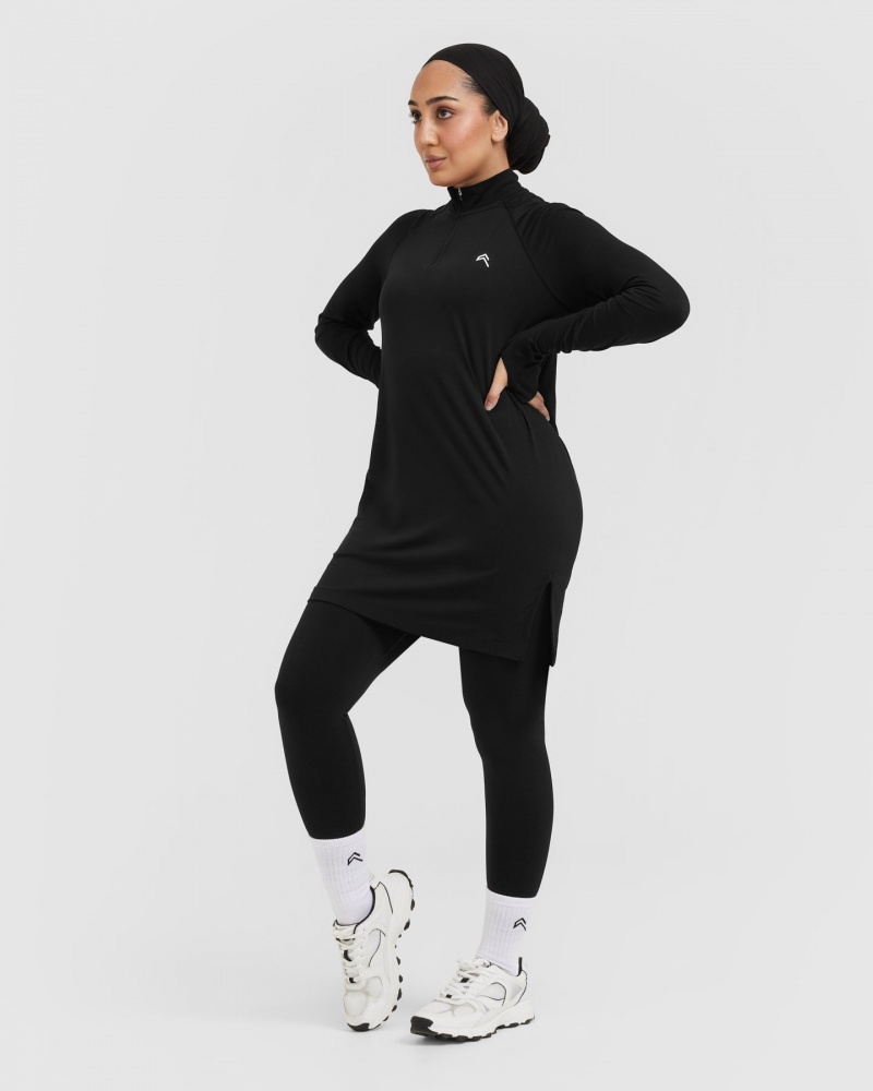 Oner Active Go To Seamless Loose Long Sleeve Longline T-shirt Svarta | ETKG-41085