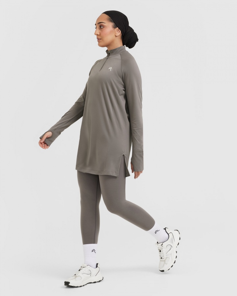 Oner Active Go To Seamless Loose Long Sleeve Longline T-shirt Grå | FIEB-19732