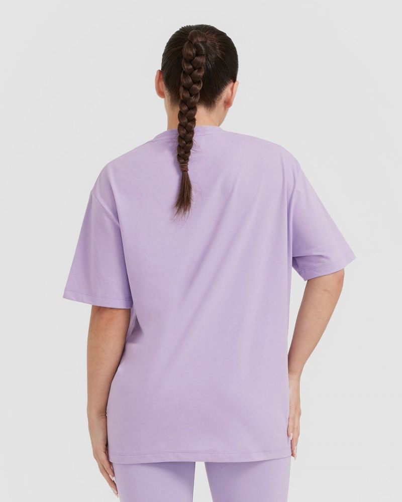 Oner Active Klassiska Oversized Lätta T-shirt Lila | BTGW-29135