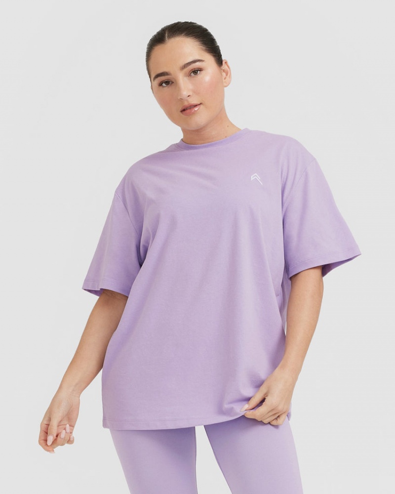 Oner Active Klassiska Oversized Lätta T-shirt Lila | BTGW-29135