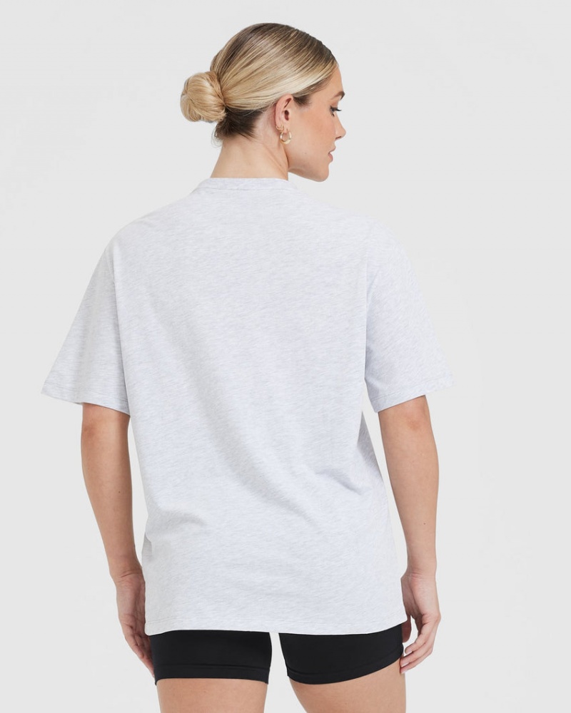 Oner Active Klassiska Oversized Lätta T-shirt Ljusgrå | XTVA-47158