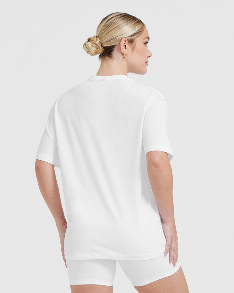 Oner Active Klassiska Oversized Lätta T-shirt Vita | NHJC-27194