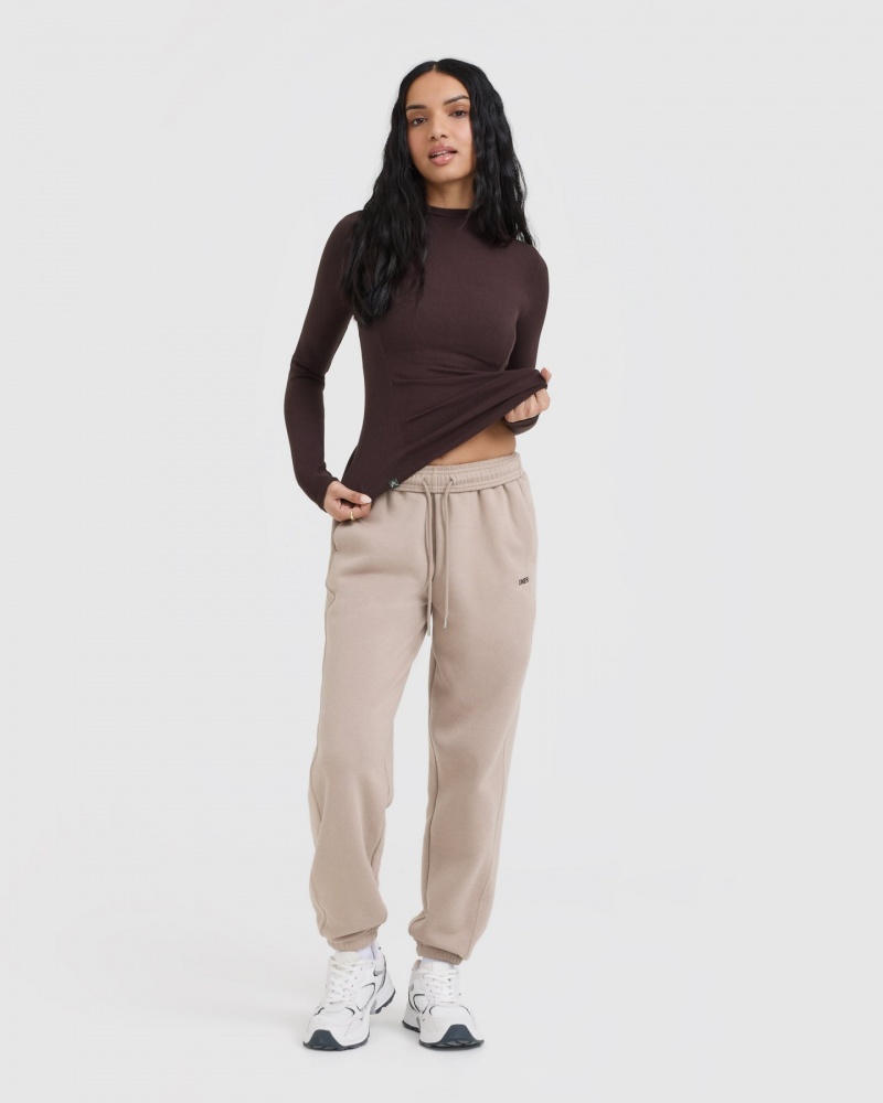 Oner Active Mellow Rib Mock Neck Long Sleeve T-shirt Lila Bruna | YOZL-32950