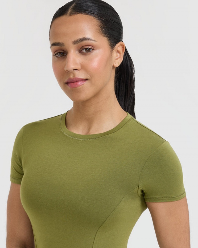 Oner Active Mellow Soft Korta Sleeve T-shirt Olivgröna Gröna | DVLA-81365