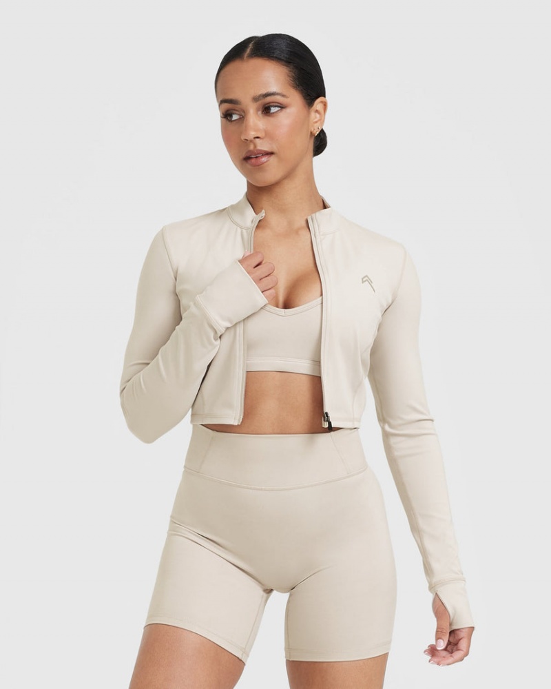 Oner Active Timeless Crop Jackor Bruna | ZMKX-64219