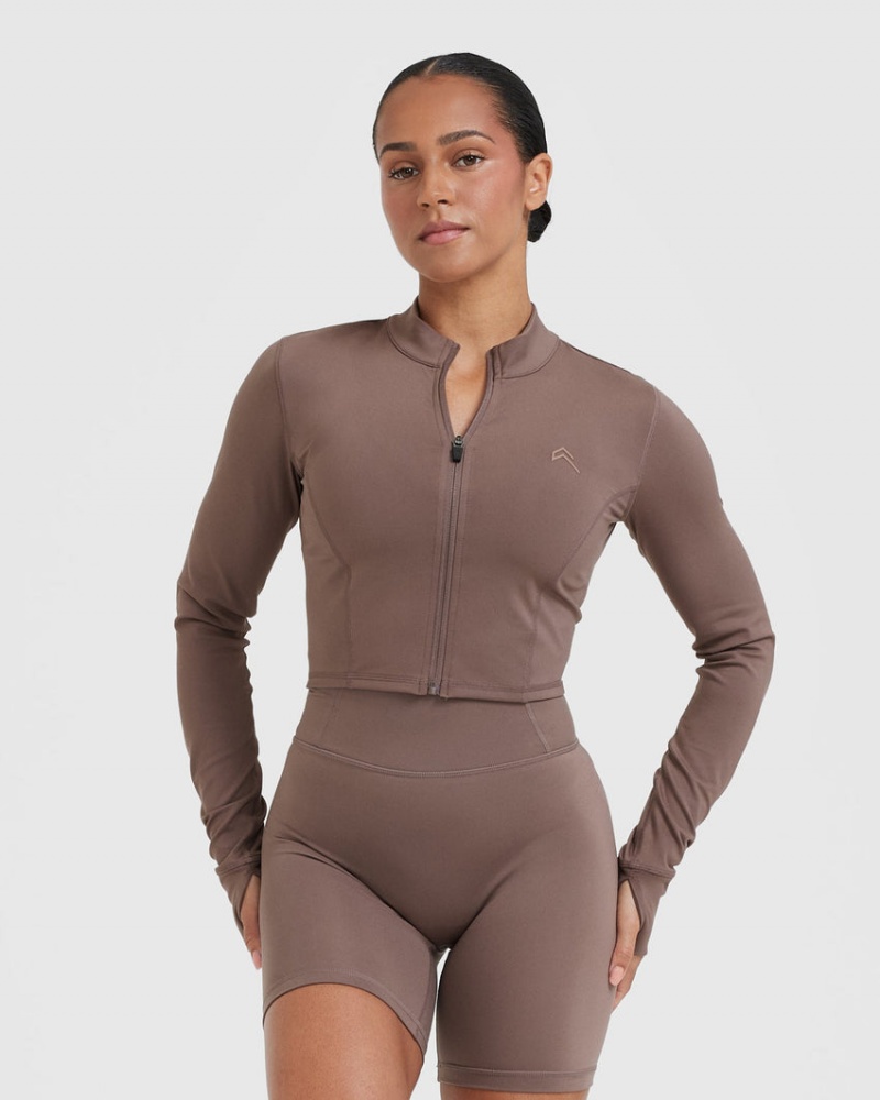 Oner Active Timeless Crop Jackor Bruna | TUQZ-69548