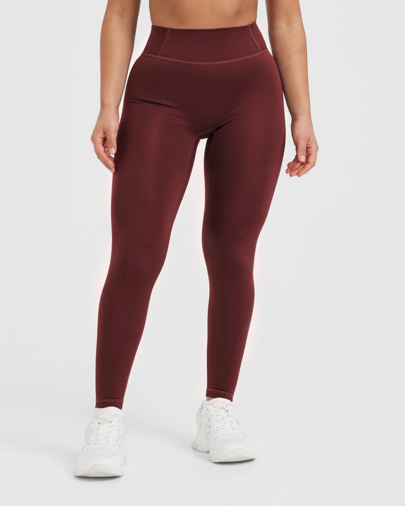 Oner Active Timeless High Waisted Leggings Vinröda | OMGI-05694